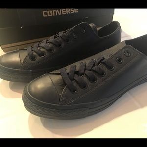 Converse black leather sneakers